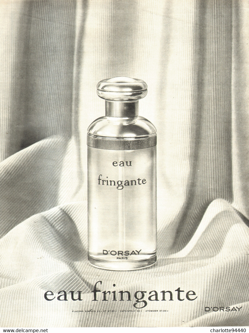 PUB PARFUM ( EAU FRINGANTE )  De "  D'ORSAY  "  1970 ( 3 ) - Ohne Zuordnung