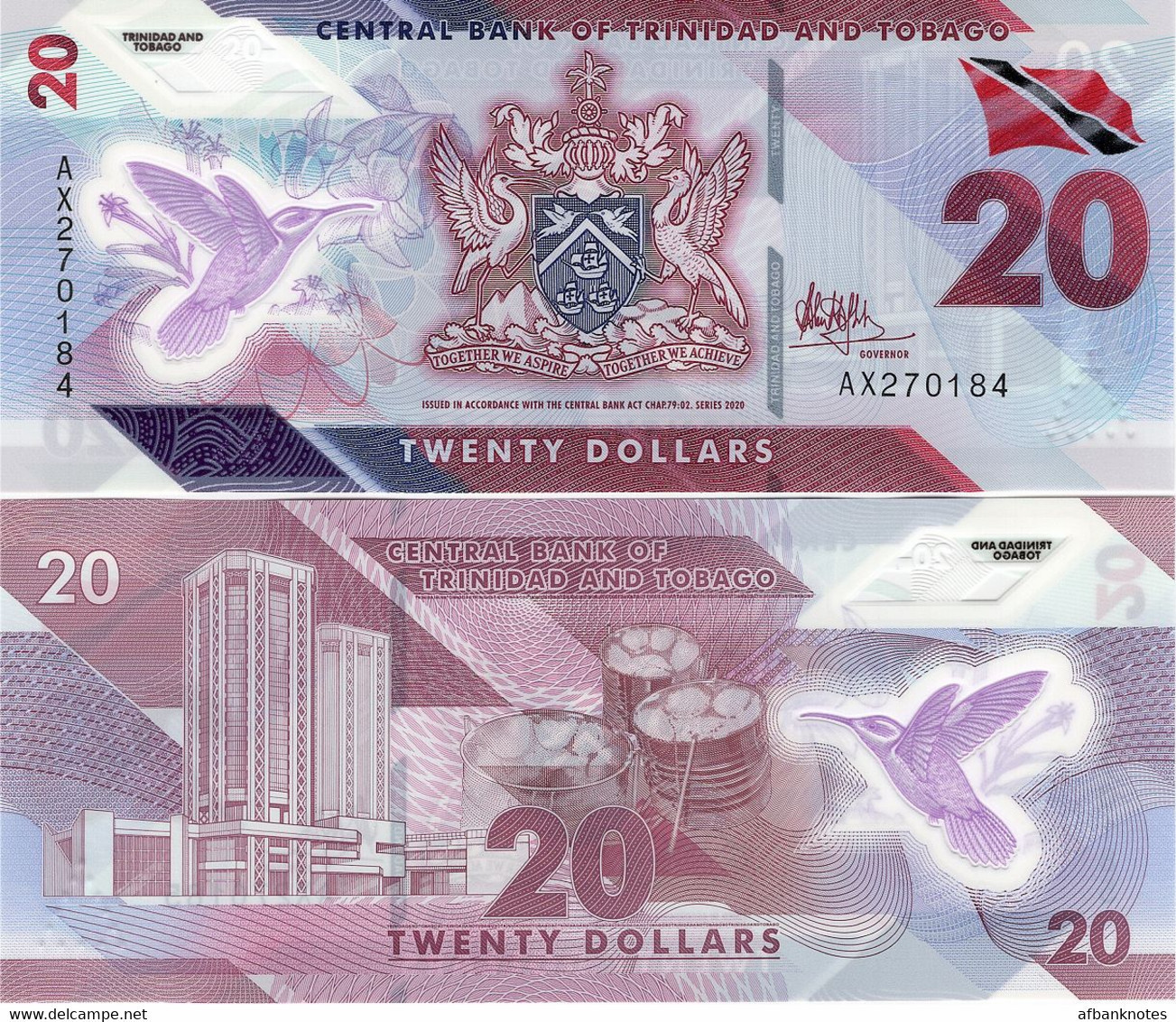 TRINIDAD & TOBAGO       20 Dollars       P-W63       2020       UNC - Trinidad Y Tobago