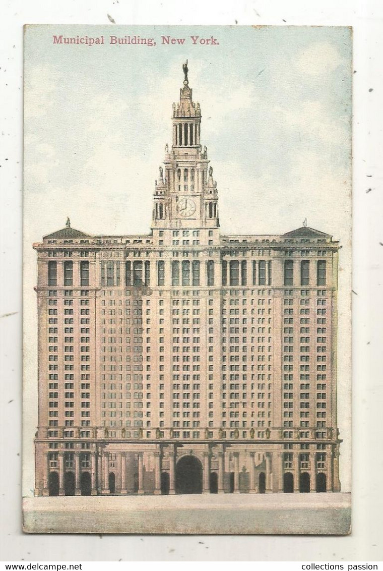 Cp, ETATS UNIS, NEW YORK CITY, Municipal Building, Vierge - Altri Monumenti, Edifici