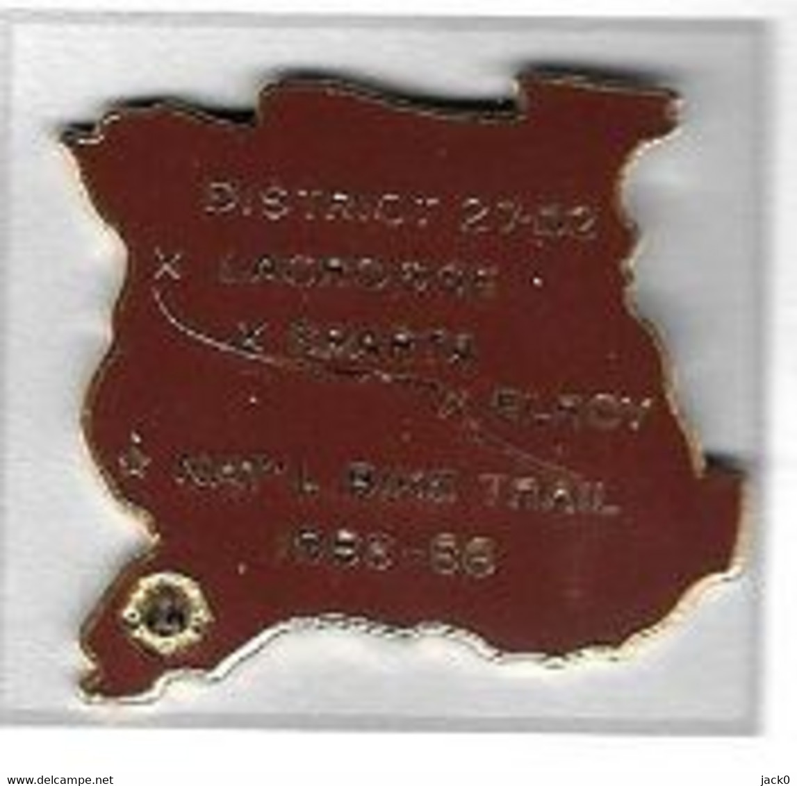 Pin' S  2 Attaches  Association  LION' S  CLUB  DISTRICT 27-D2  LACROSSE  SPARAT  ELROY  NAT'L BIKE TRAIL 1985-1986 - Associations