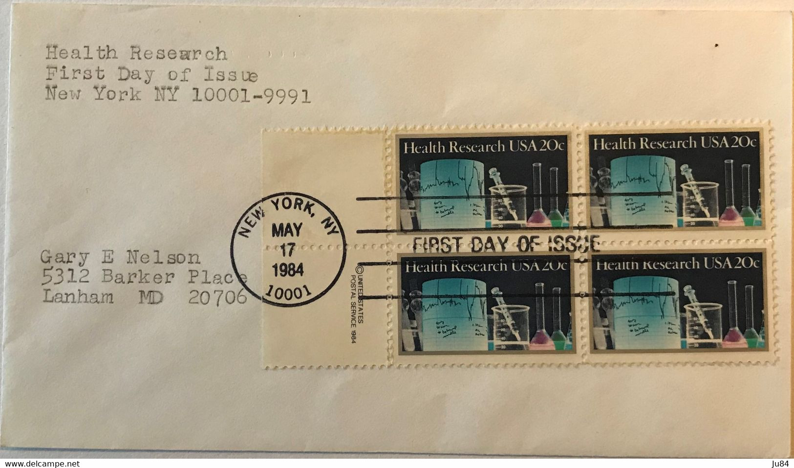 États-Unis - New York - FDC - Health Research - Lettre Pour Lanham (Maryland) - 17 Mai 1984 - 1981-1990