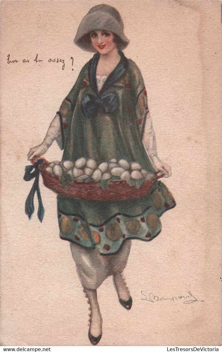 CPA Illustrateur Bompard - Femme Avec Un Panier Rempli D'oeufs - - Bompard, S.