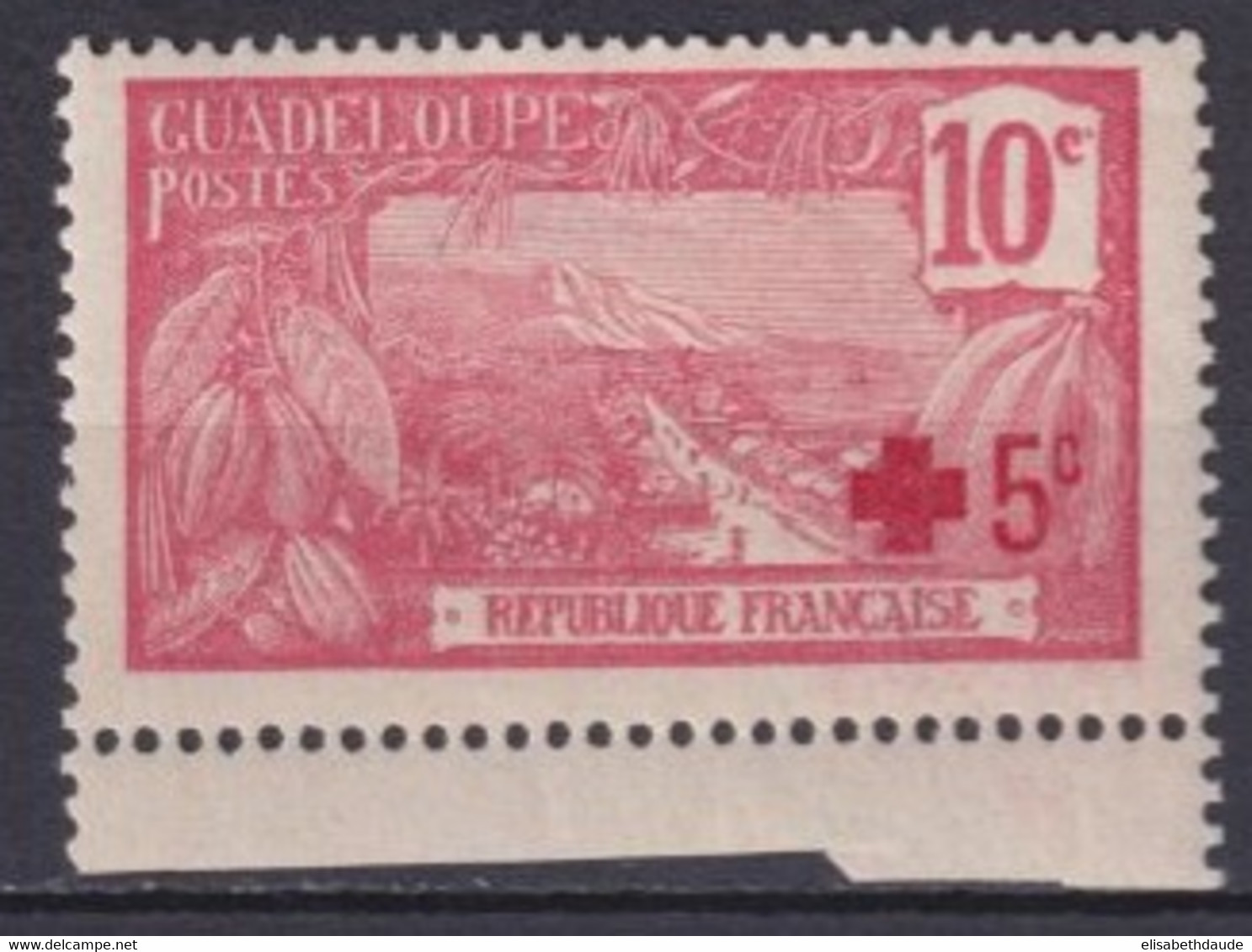 GUADELOUPE - 1915 - CROIX-ROUGE - YVERT N°75 ** MNH ! - COTE = 14.5 EUR. - Unused Stamps