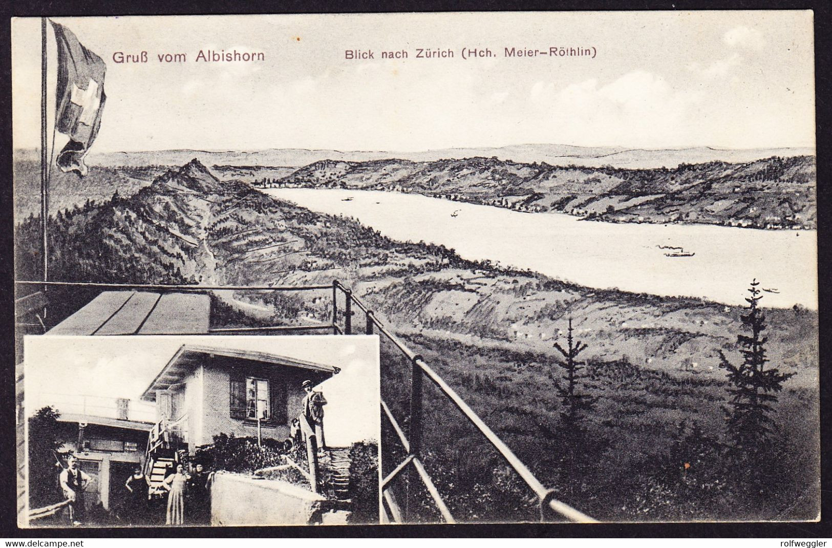 1911 Gruss Vom Albishorn, Aus Hausen Gelaufene AK Mit Zusatzstempel ALBISHORN. 17. Sep. 1911 - Hausen Am Albis 
