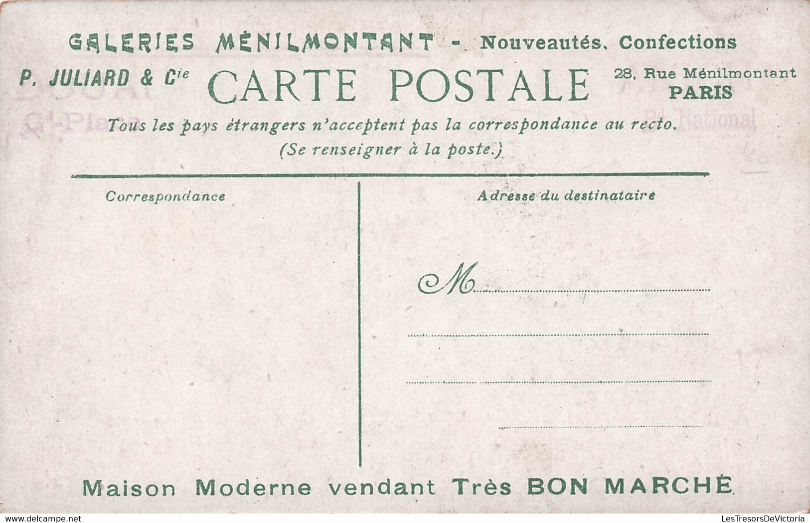 CPA Militaria Infanterie - Ecole Des Tambours - Galerie Menilmontant Publicité Au Verso - Manoeuvres