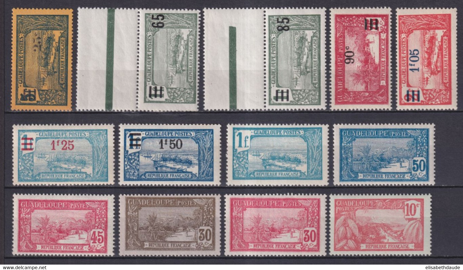 GUADELOUPE - 1922/27 - YVERT N°79+82/85+88/95 ** MNH !! - COTE = 26 EUR. - Nuevos