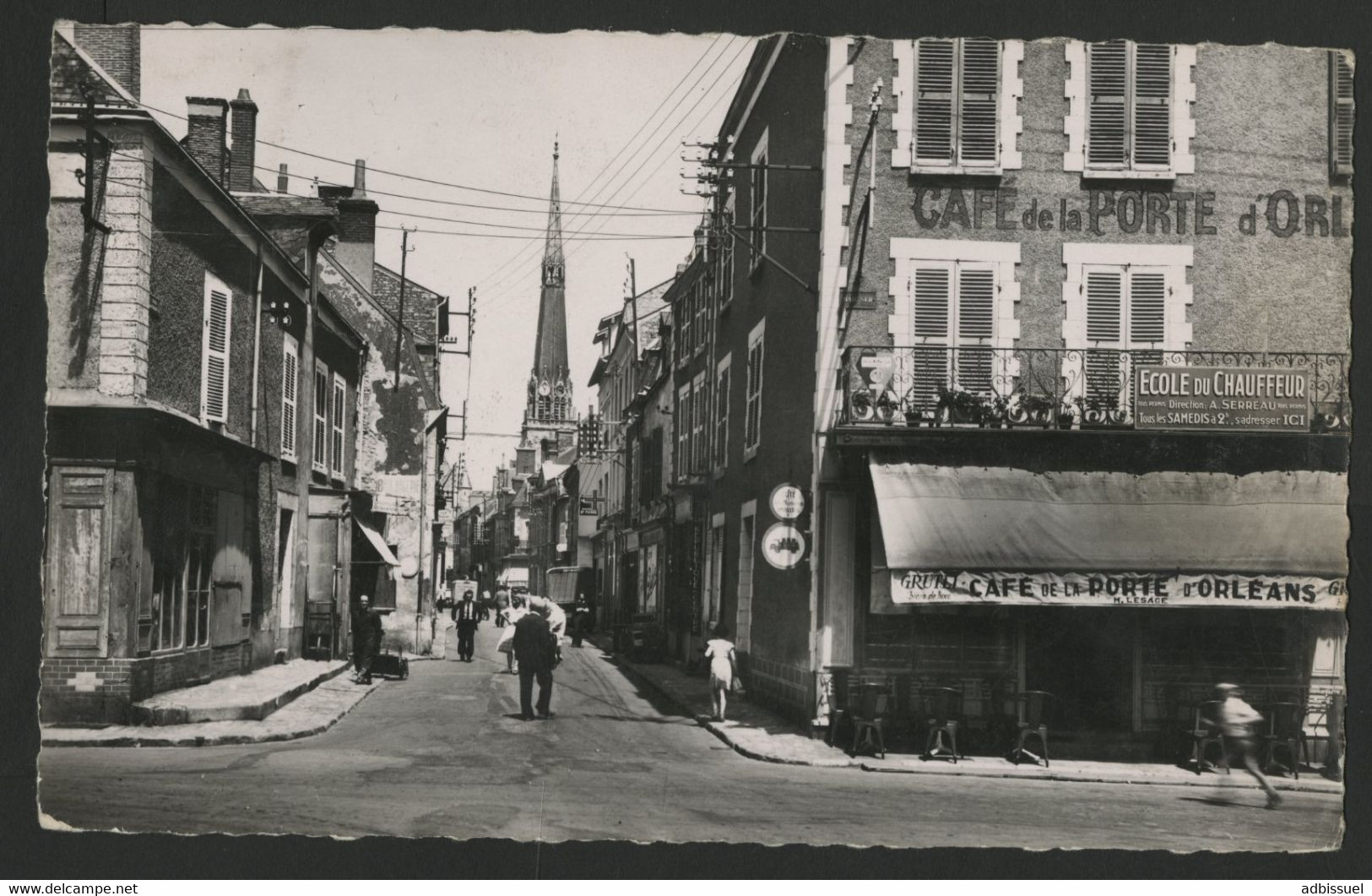 PITHIVIERS Rue De La Couronne Café De La Porte D'Orléans Carte Ayant Voyagé En 1953 - Pithiviers