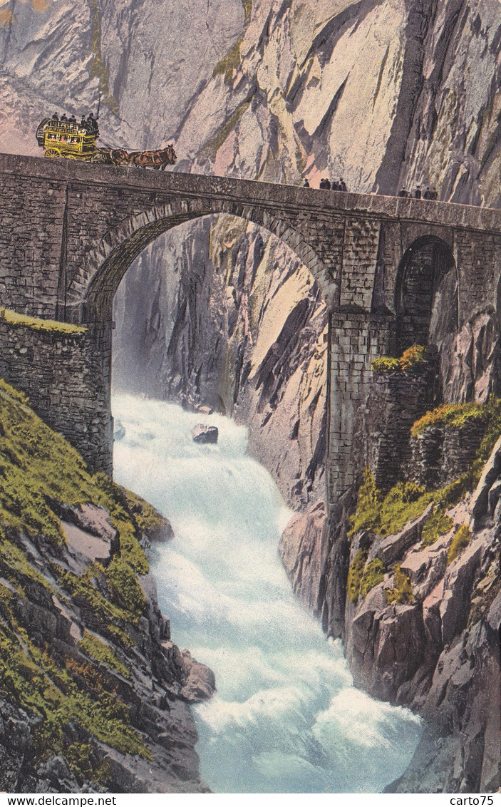 Suisse - Andermatt - Pont Du Diable Saint-Gothard - Attelage Diligence Poste - Andermatt