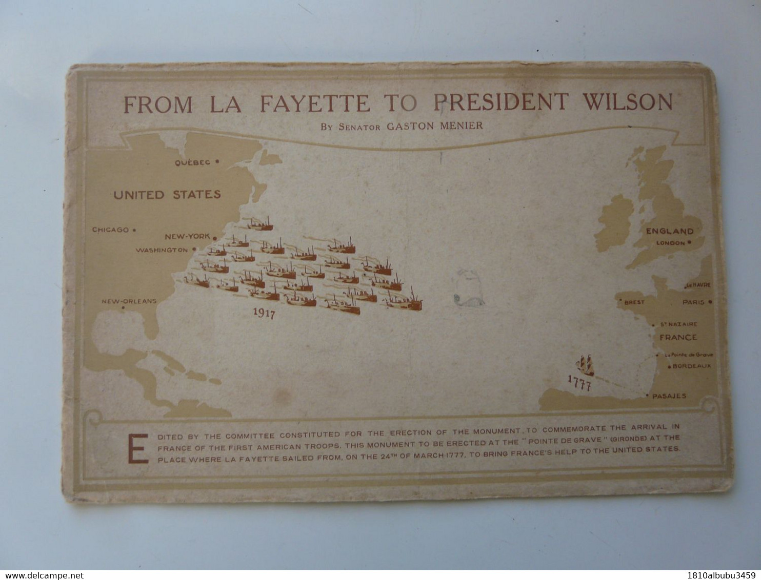 BROCHURE MILITARIA - FROM LA FAYETTE TO PRESIDENT WILSON - Armées Étrangères