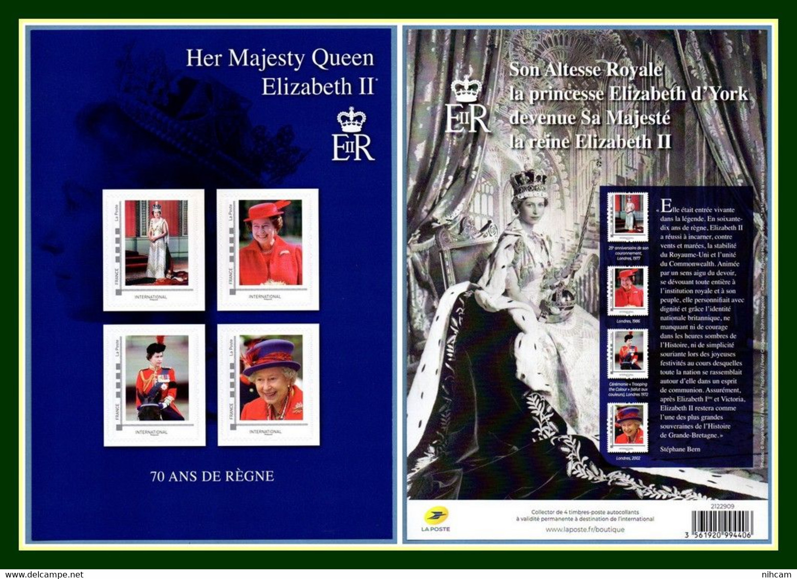 France Collector Queen Elizabeth II **MNH 2022 - Collectors