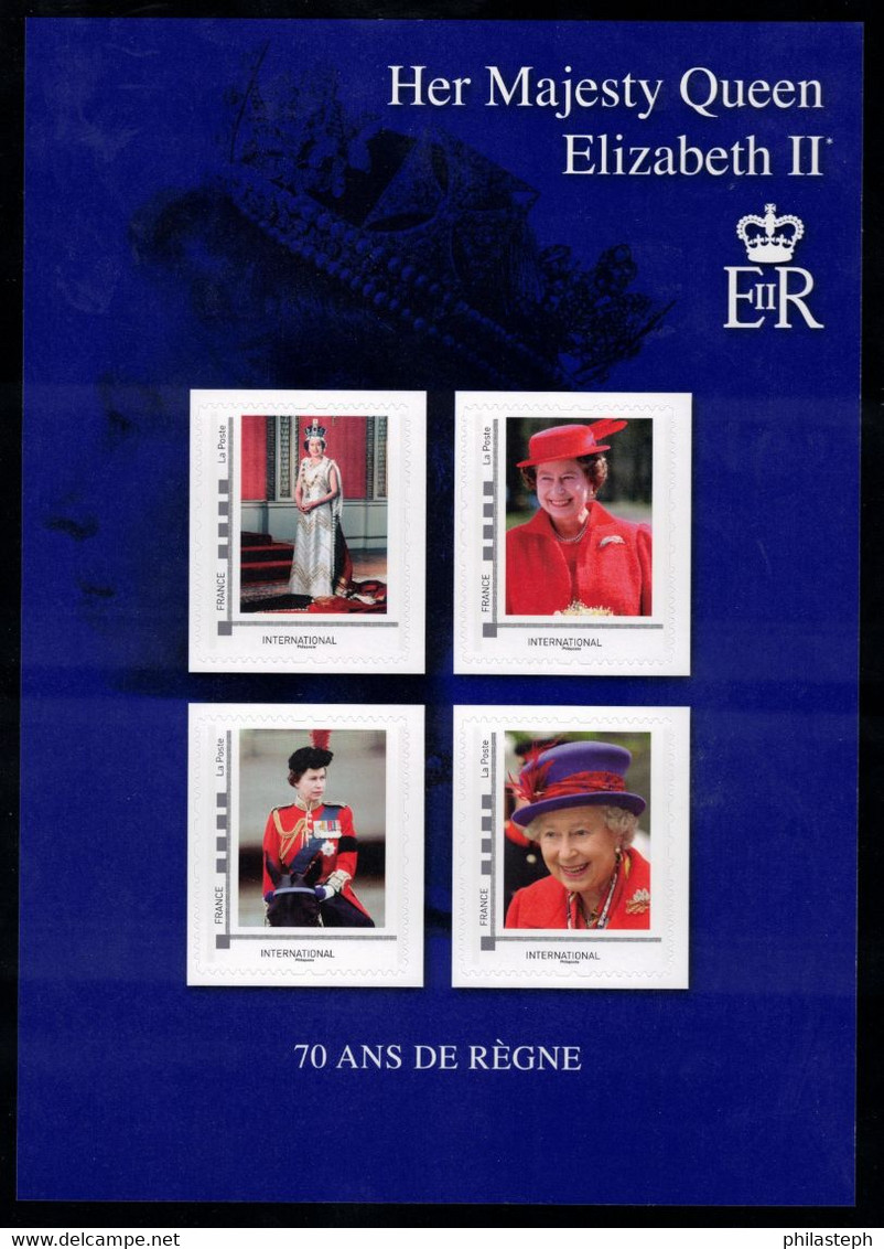 FRANCE 2022 - Collector 4 Timbres - Elizabeth II 70 Ans De Règne / Her Majesty Queen Elizabeth II - Neuf - Collectors