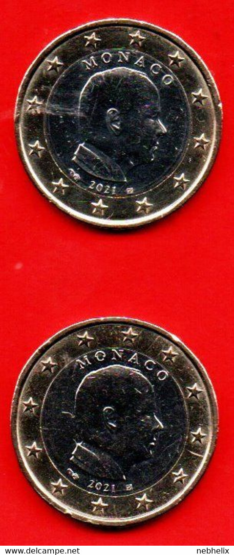 Monaco 2 Belles Pièces De 1 Euro 2021 - Other & Unclassified