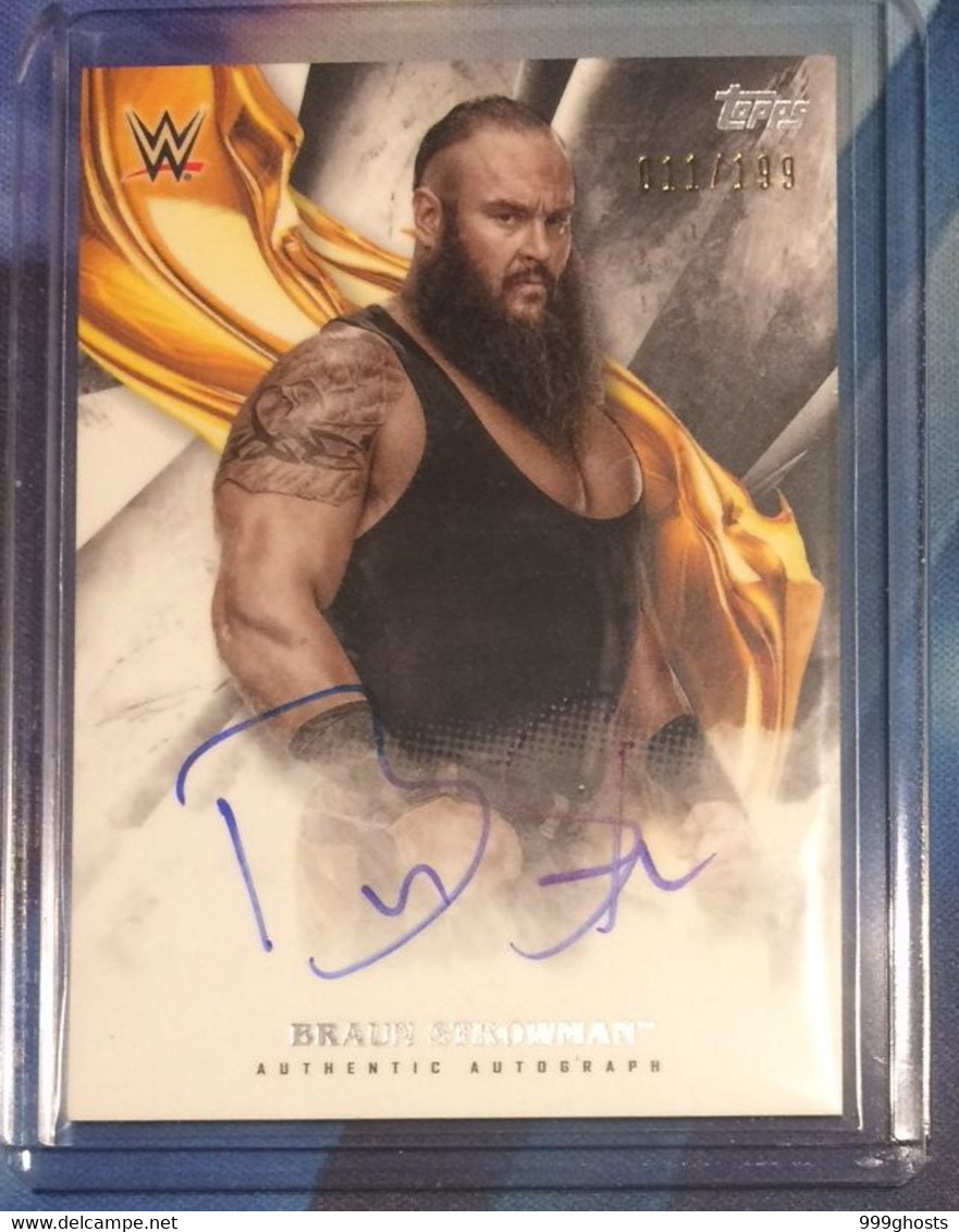 2019 TOPPS Undisputed 011/199 BRAUN STROWMAN Autograph Signed Trading Card WWE Wrestling - Trading Cards