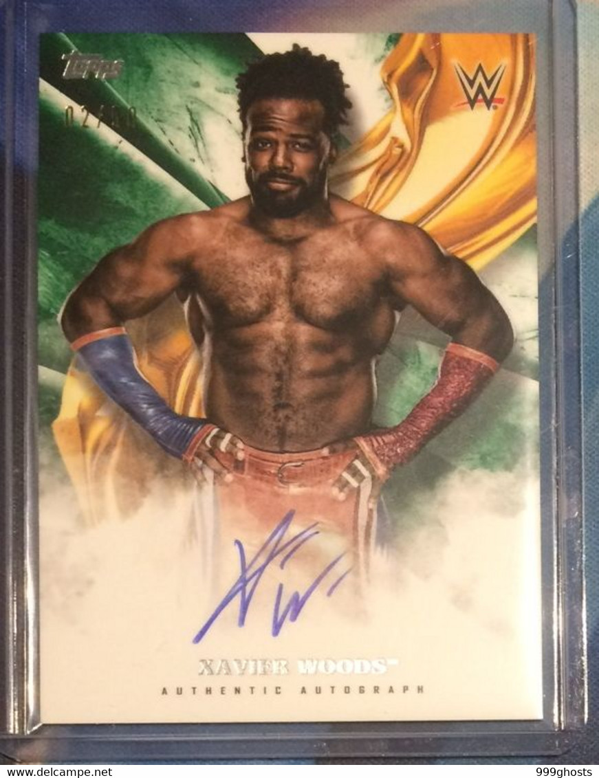 2019 TOPPS Undisputed 02/50 Green XAVIER WOODS Autograph Signed Trading Card WWE Wrestling - Trading Cards