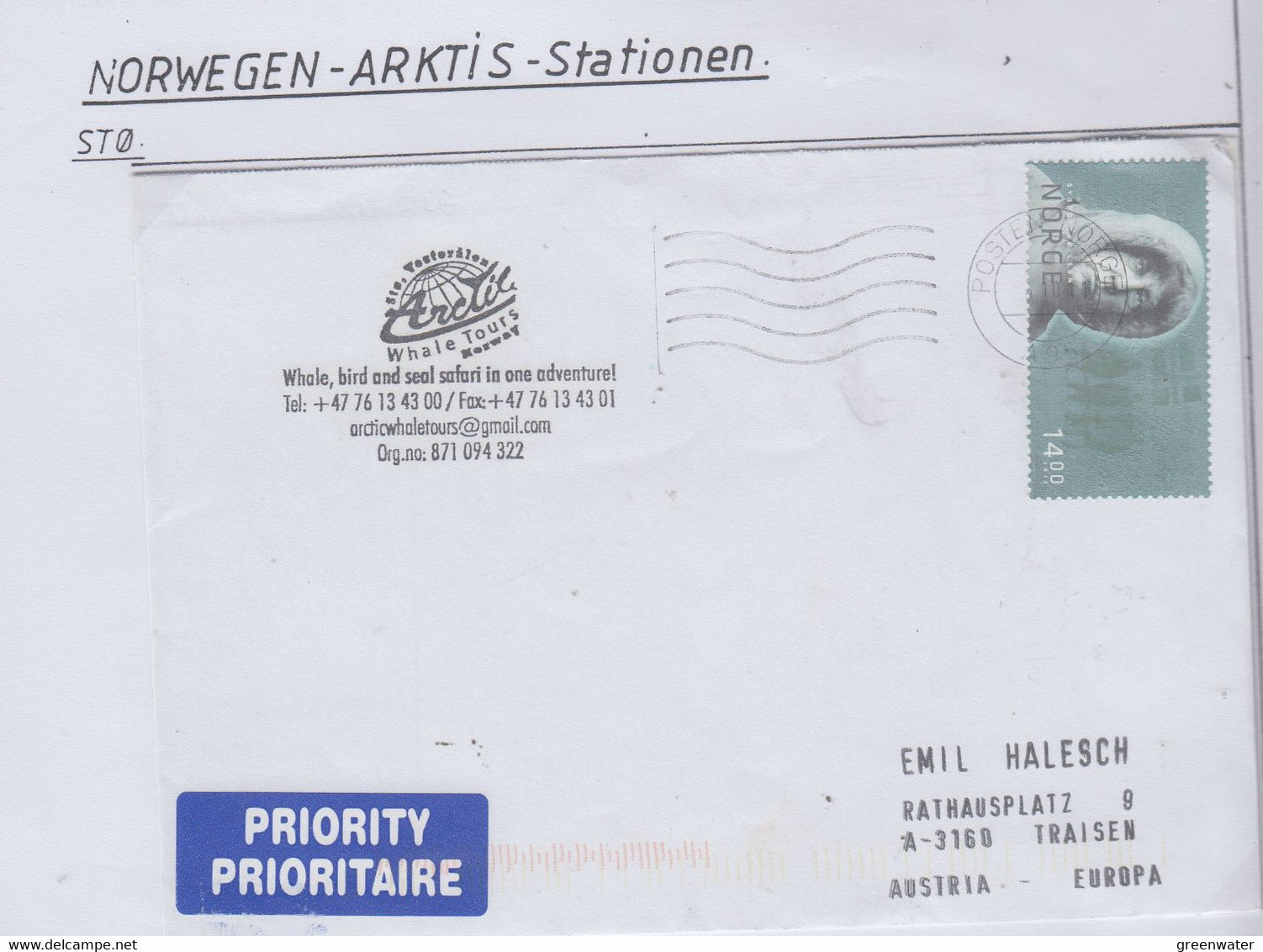 Norway Sto Ca Whale, Bird And Seal Safari Cover Ca Posten Norge - / 10 / 2011 (NI218) - Brieven En Documenten