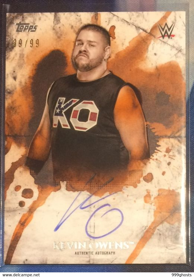 2018 TOPPS Undisputed 39/99 KEVIN OWENS Autograph Signed Trading Card WWE Wrestling - Trading Cards
