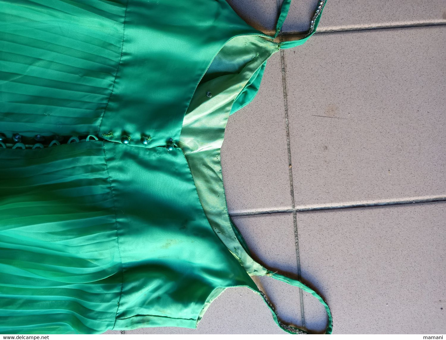 Robe  verte vintage nylon à detourner