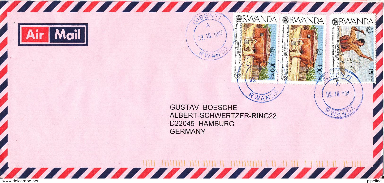 Rwanda Air Mail Cover Sent To Germany 9-10-2000 - Sonstige & Ohne Zuordnung