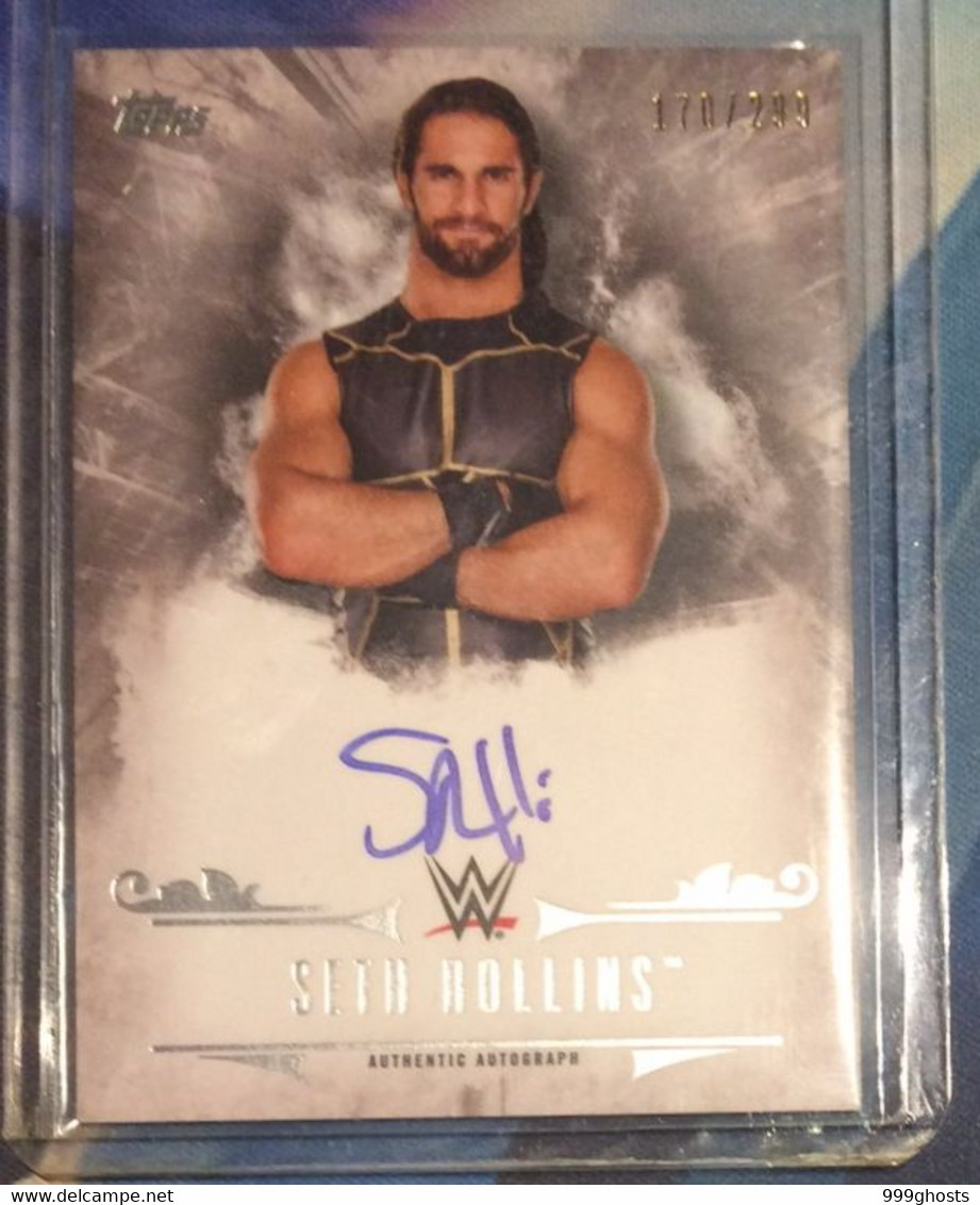 2016 TOPPS Undisputed 170/299 SETH ROLLINS Autograph Signed Trading Card WWE Wrestling - Tarjetas