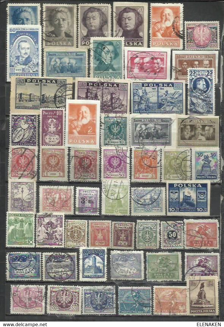 R718-LOTE SELLOS ANTIGUOS POLONIA,CLASICOS,SIN TASAR,SIN REPETIDOS,IMAGEN REAL. POLAND OLD STAMPS LOT, CLASSIC, - Verzamelingen