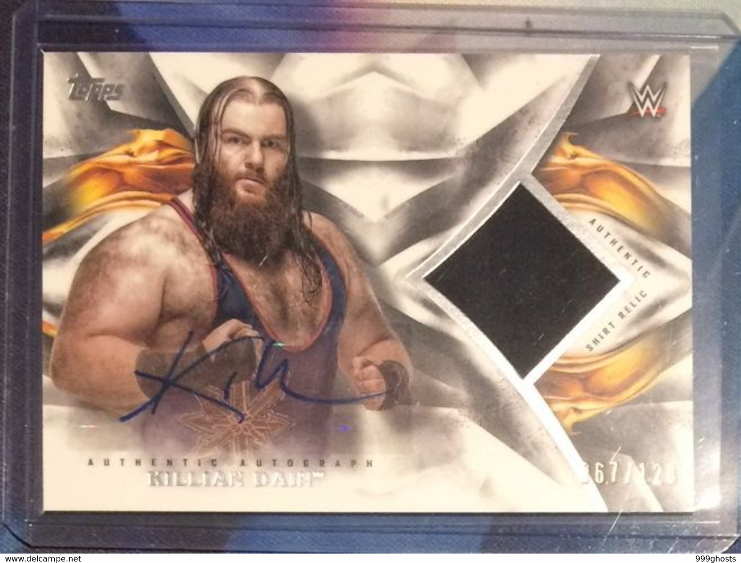 2019 TOPPS Undisputed 067/120 KILLIAN DAIN Autograph Relic Signed Trading Card WWE Wrestling - Trading Cards