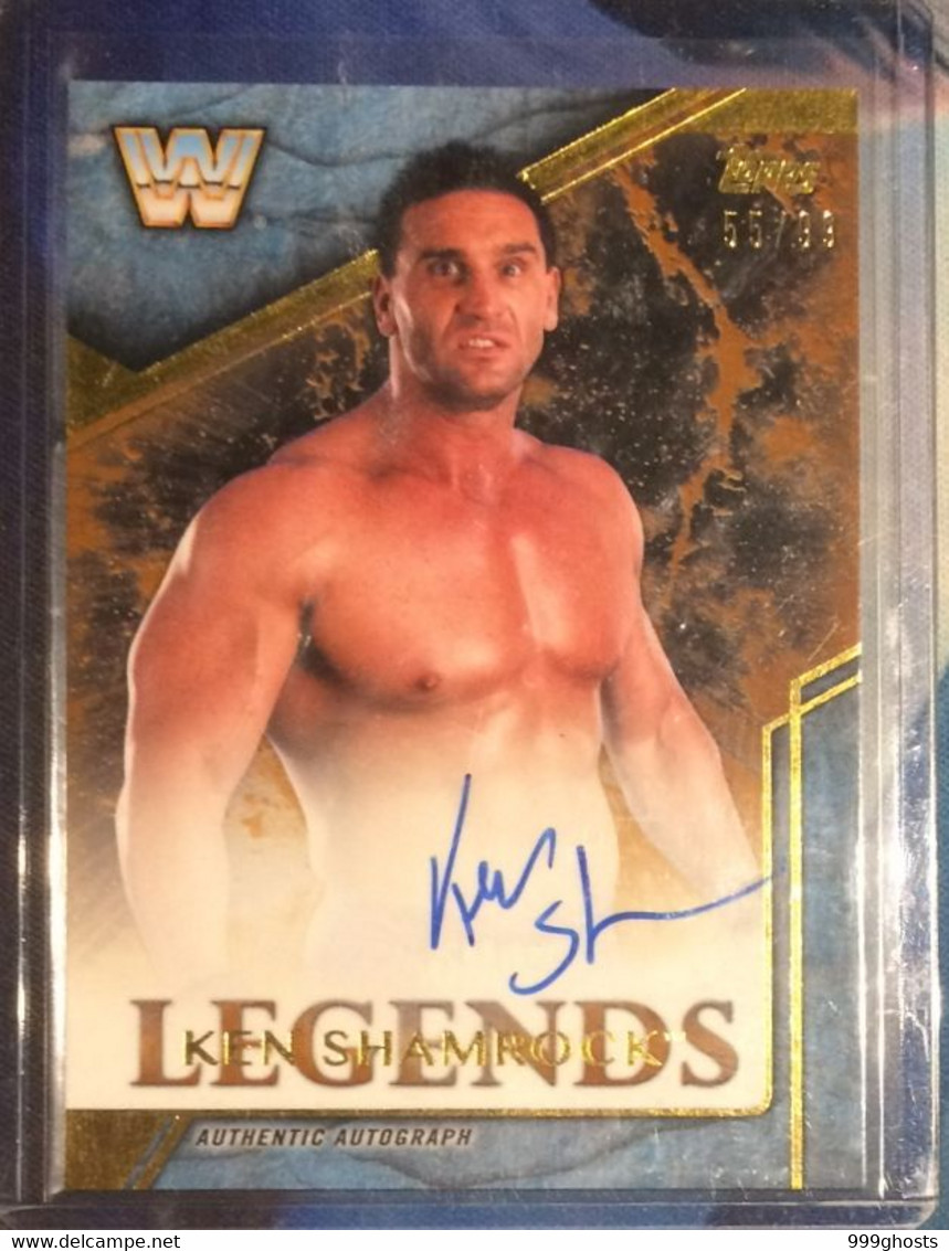 2017 TOPPS LEGENDS OF WWE KEN SHAMROCK Bronze 55/99 Autograph Signed Trading Card WWE Wrestling - Trading-Karten