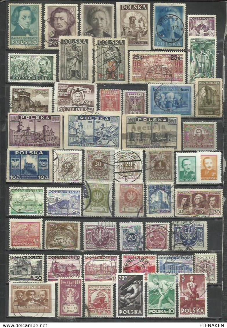 R719-LOTE SELLOS ANTIGUOS POLONIA,CLASICOS,SIN TASAR,SIN REPETIDOS,IMAGEN REAL. POLAND OLD STAMPS LOT, CLASSIC, - Collections