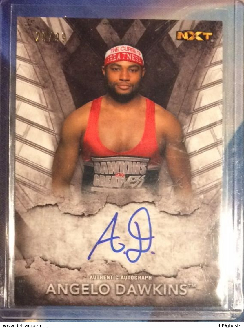 2016 TOPPS NXT ANGELO DAWKINS 29/99 Autograph Signed Trading Card WWE Wrestling - Trading Cards