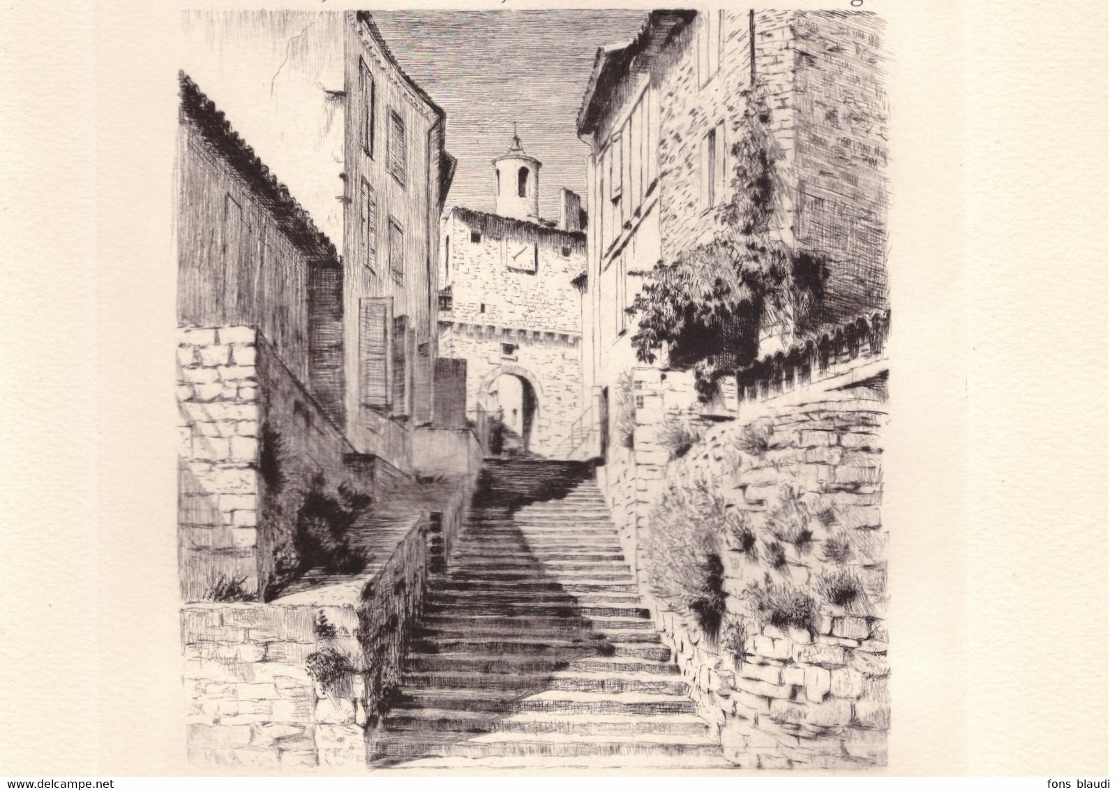 1954 - Eau-forte De Ch Samson - Cordes (Tarn) - Une Rue - PREVOIR FRAIS DE PORT - Etchings