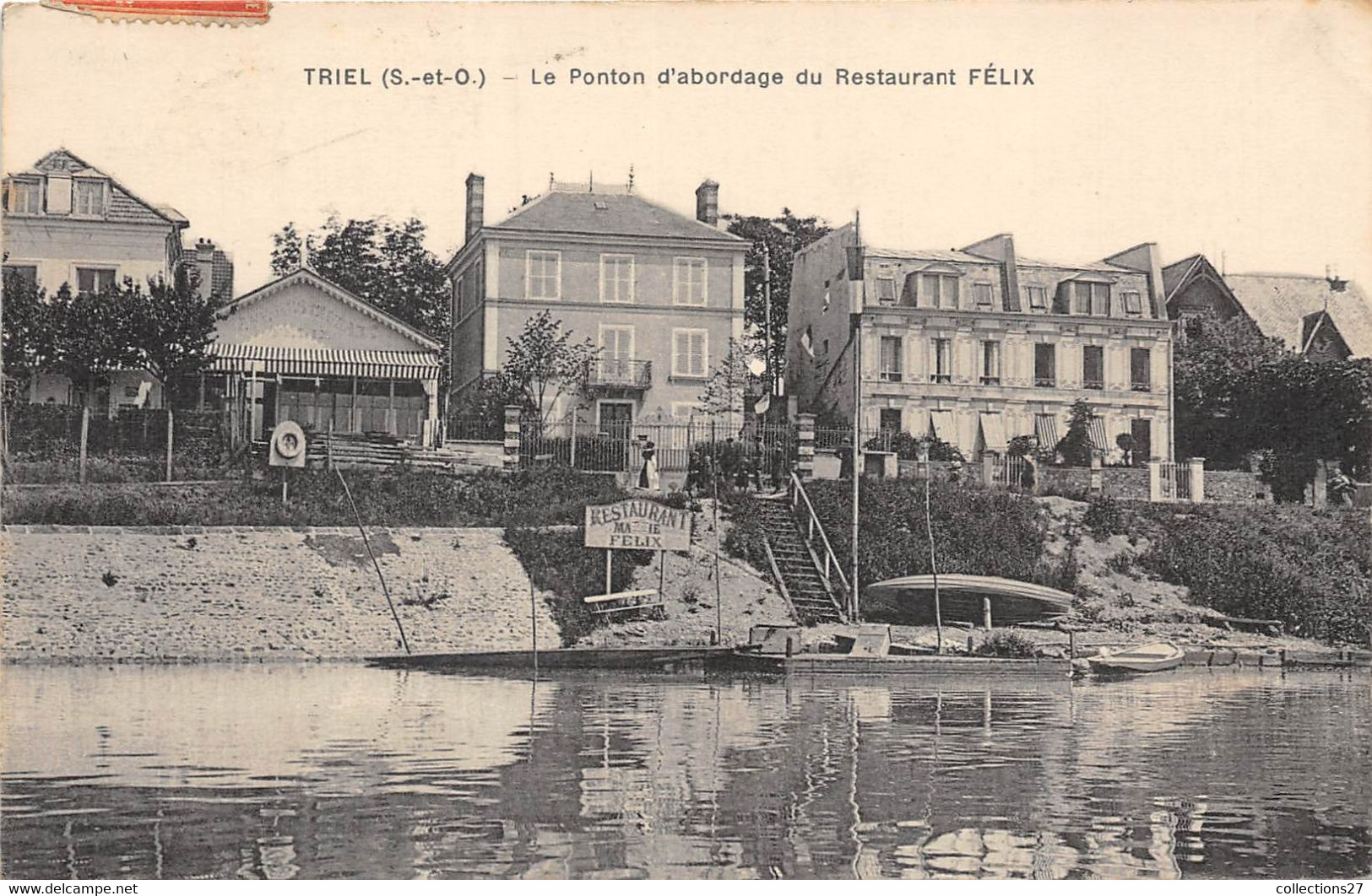 78-TRIEL-UN COIN DU VIEUX TRIEL PONTON D'ABORDAGE DU RESTAURANT FELIX - Triel Sur Seine
