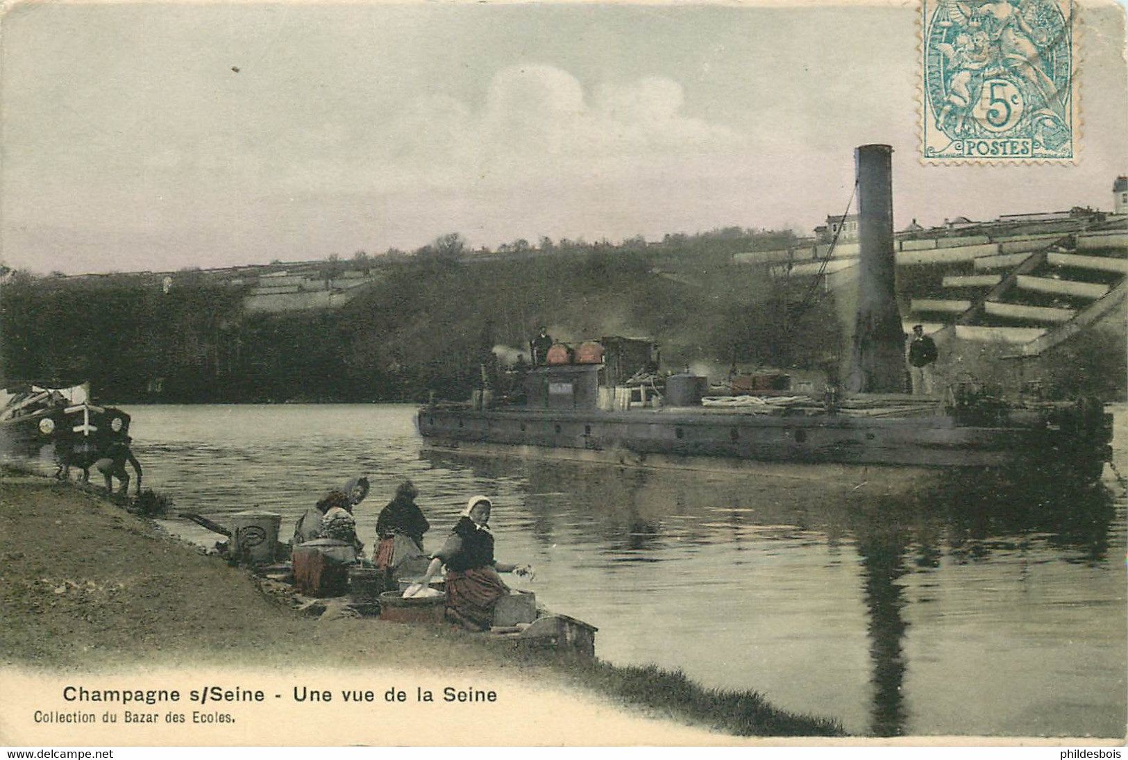 SEINE ET MARNE  CHAMPAGNE SUR SEINE  Une Vue De La Seine (péniche) - Champagne Sur Seine