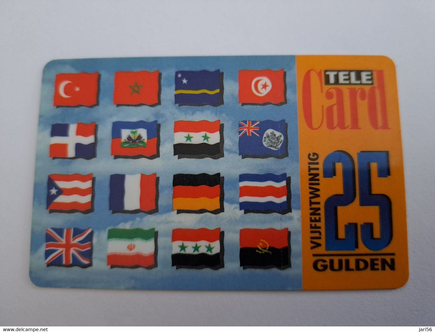 NETHERLANDS  HFL 25 ,- FLAGS DIFF COUNTRYS   / OLDER CARD    PREPAID  Nice Used  ** 11180** - Cartes GSM, Prépayées Et Recharges