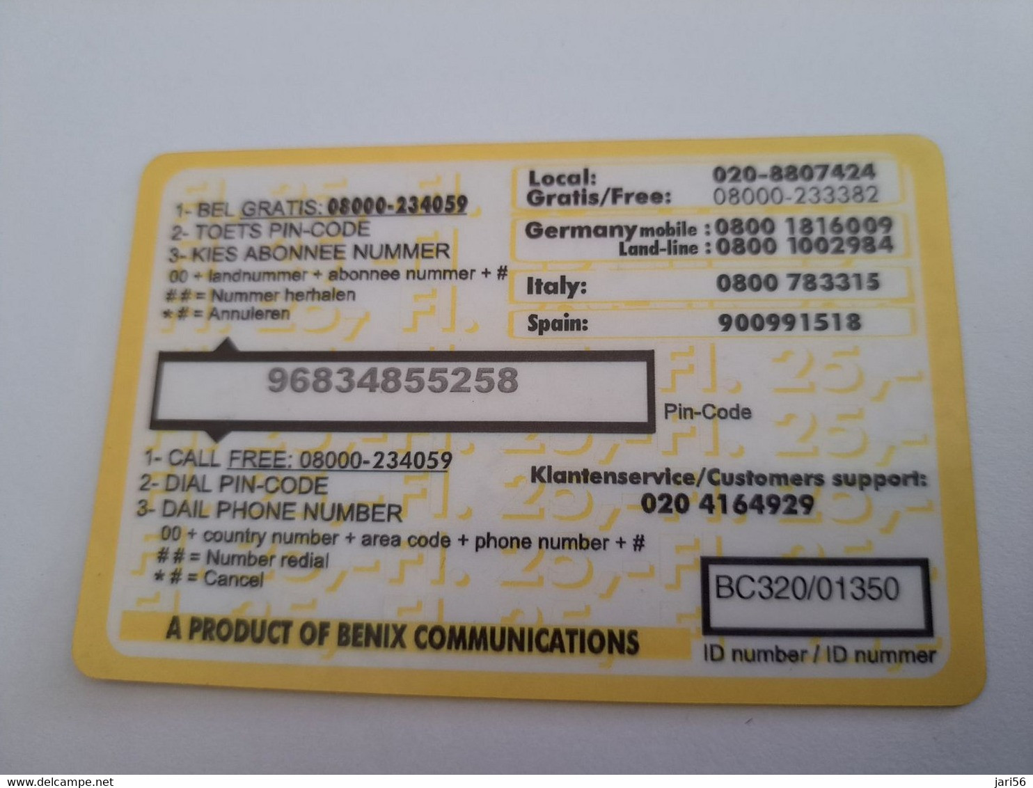 NETHERLANDS  € 11,34  ONE TOUCH      / OLDER CARD    PREPAID  Nice Used  ** 11188** - Cartes GSM, Prépayées Et Recharges