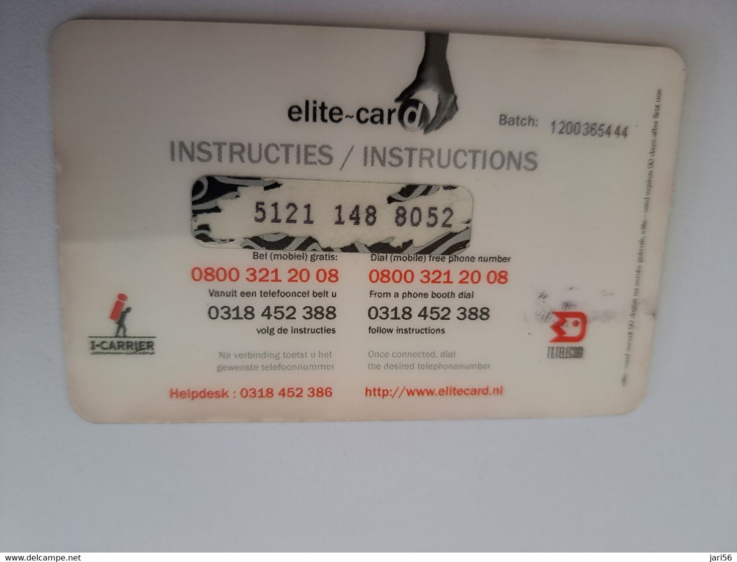 NETHERLANDS  € 12,- ELITE CARD      / OLDER CARD    PREPAID  Nice Used  ** 11190** - Cartes GSM, Prépayées Et Recharges