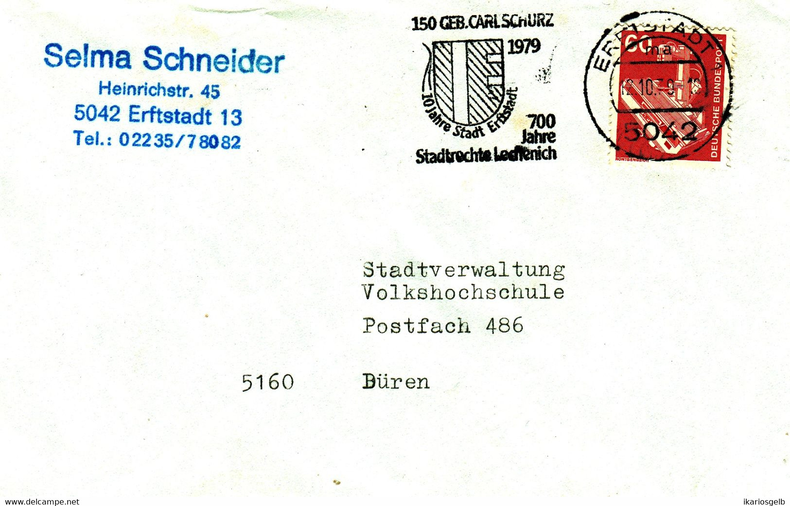 Germany 1979 " Carl Schurz USA Politician Washington Era Honoring 150th Birthday " - George Washington