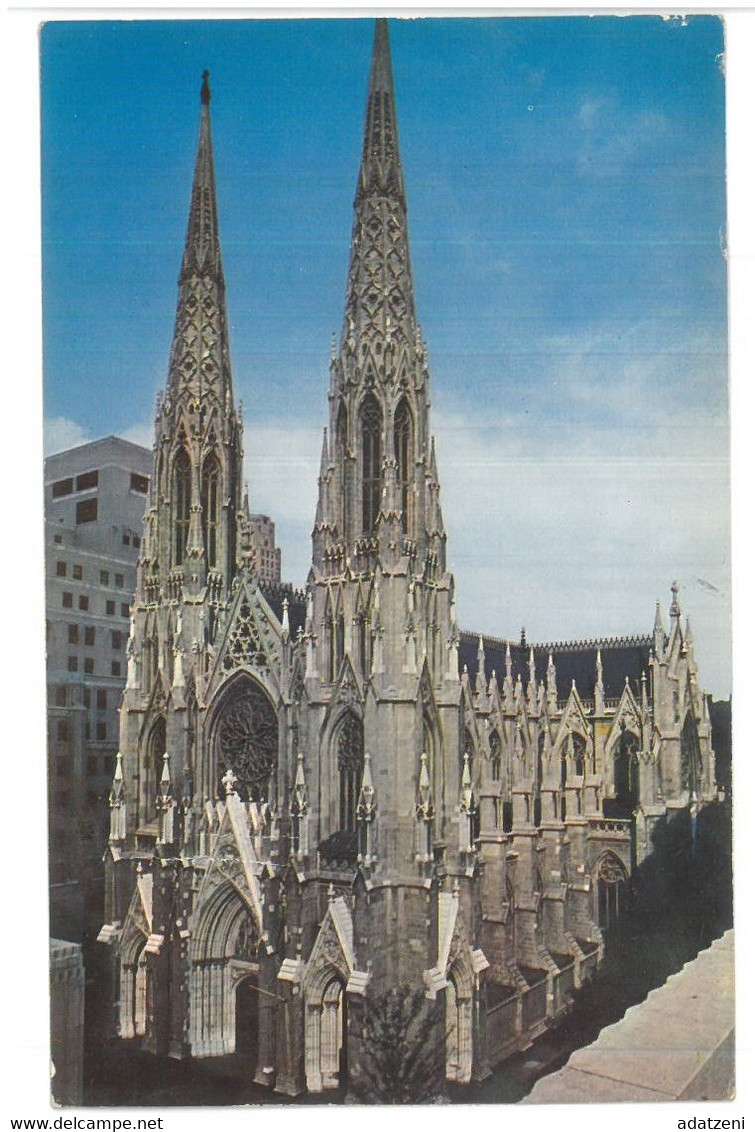 BR488 New York City St. Patrick’s Cathedral Viaggiata 1965 Verso Roma - Churches