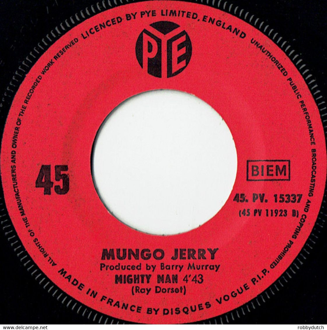 * 7" *   MUNGO JERRY - IN THE SUMMERTIME (France 1970) - Country & Folk