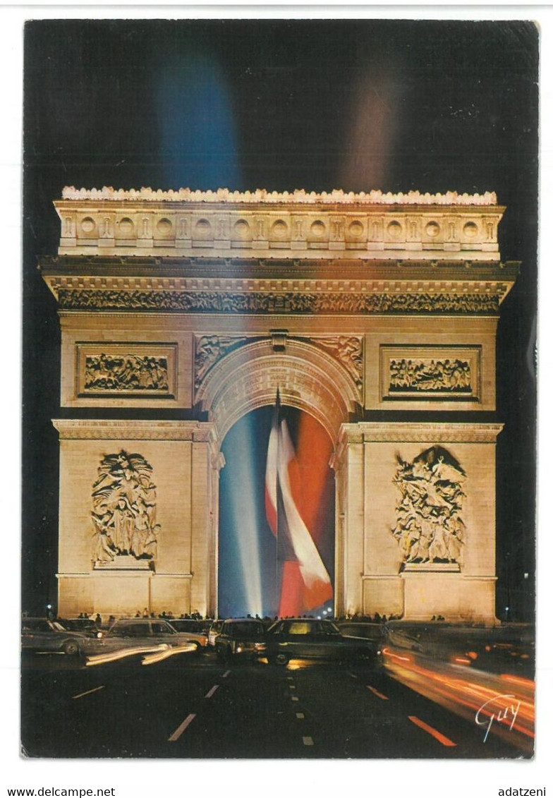 BR507 Paris L’Arc De Triomphe De L’Etoile Illumine Viaggiata 1987 Verso Roma - Parigi By Night