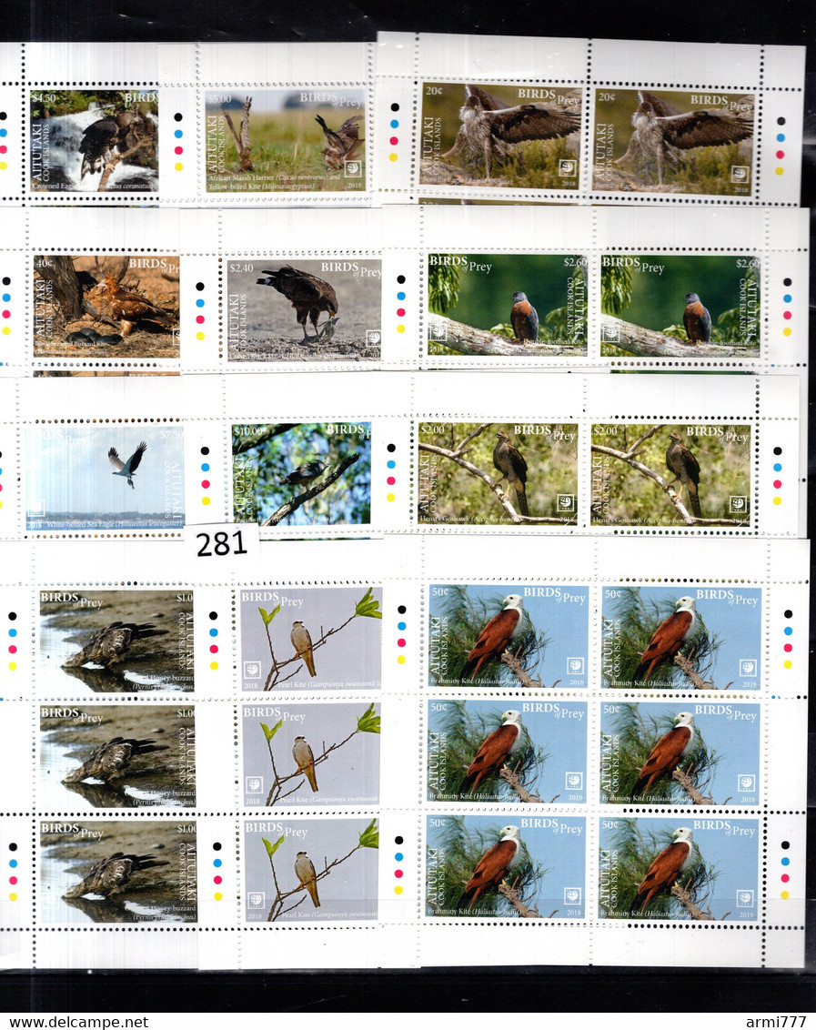 CC 6X AITUTAKI MNH BIRDS EAGLE - Other & Unclassified