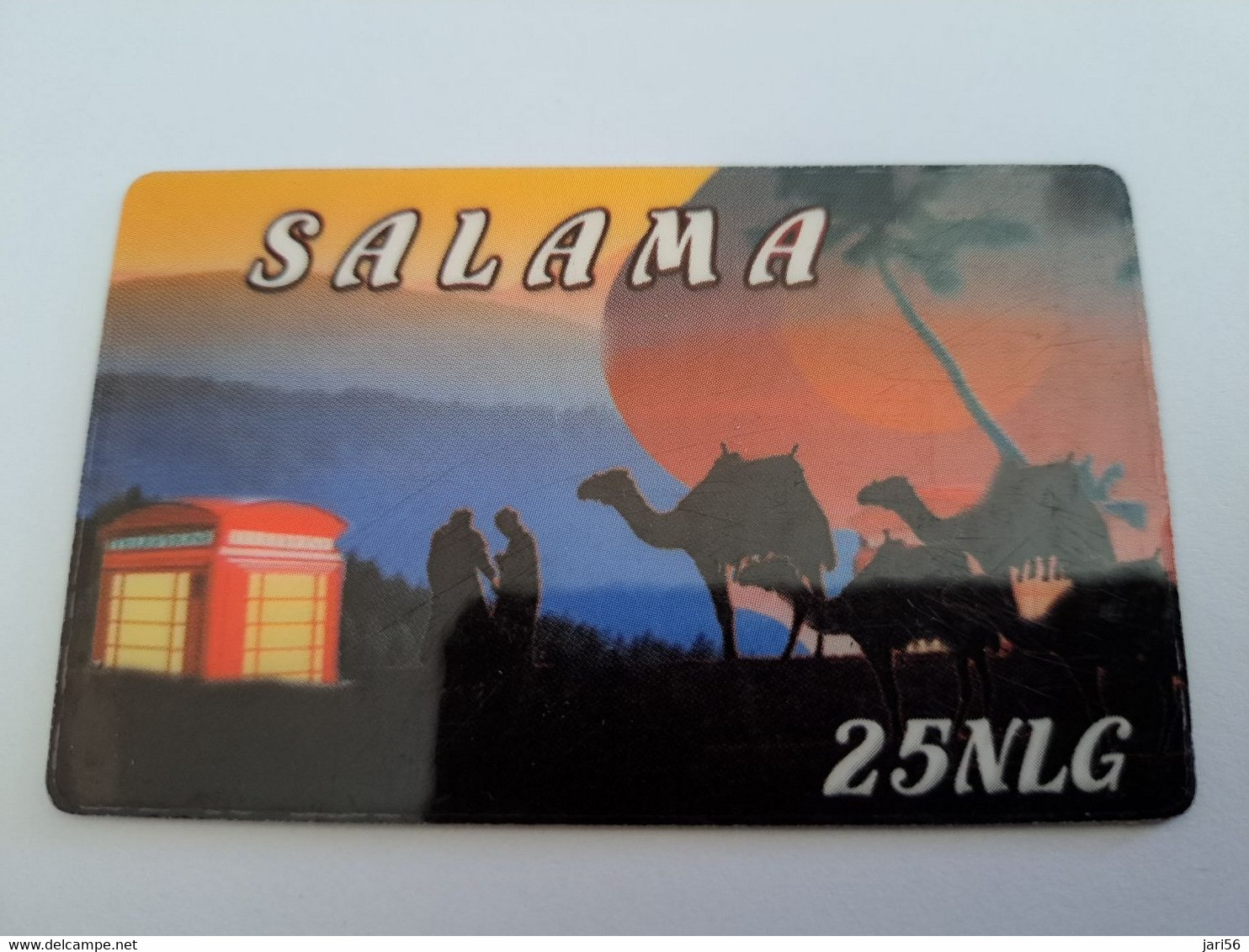 NETHERLANDS  HFL 25,- /SALAMA PHONEBOOTH/CAMELS /DIFF BACK  / OLDER CARD    PREPAID  Nice Used  ** 11206** - Cartes GSM, Prépayées Et Recharges