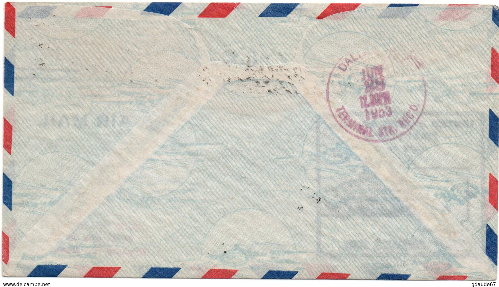 1953 - ENVELOPPE 1er PREMIER VOL / FIRST FLIGHT AIR MAIL - POSTE AERIENNE / AVION / AVIATION - 2c. 1941-1960 Storia Postale