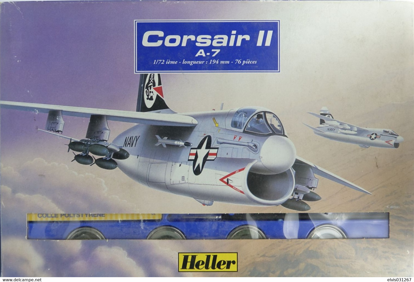 Vintage MODEL KIT : Heller 60329 Corsair II 2 A-7 1980's MINT IN BOX , Vintage - Figurini & Soldatini