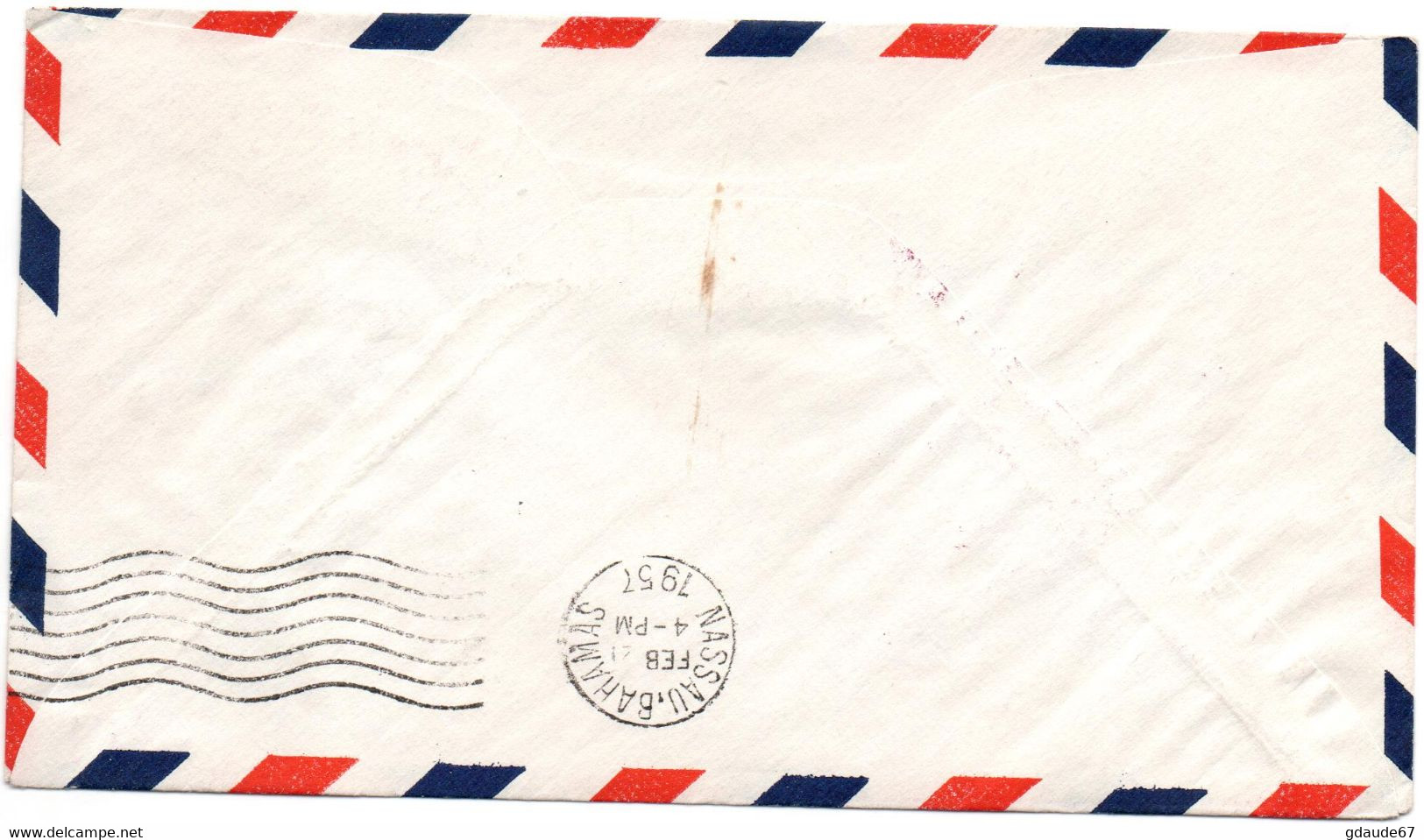 1957 - ENVELOPPE 1er PREMIER VOL / FIRST AIR MAIL FLIGHT NEW YORK NASSAU - POSTE AERIENNE / AVION / AVIATION - 2c. 1941-1960 Covers