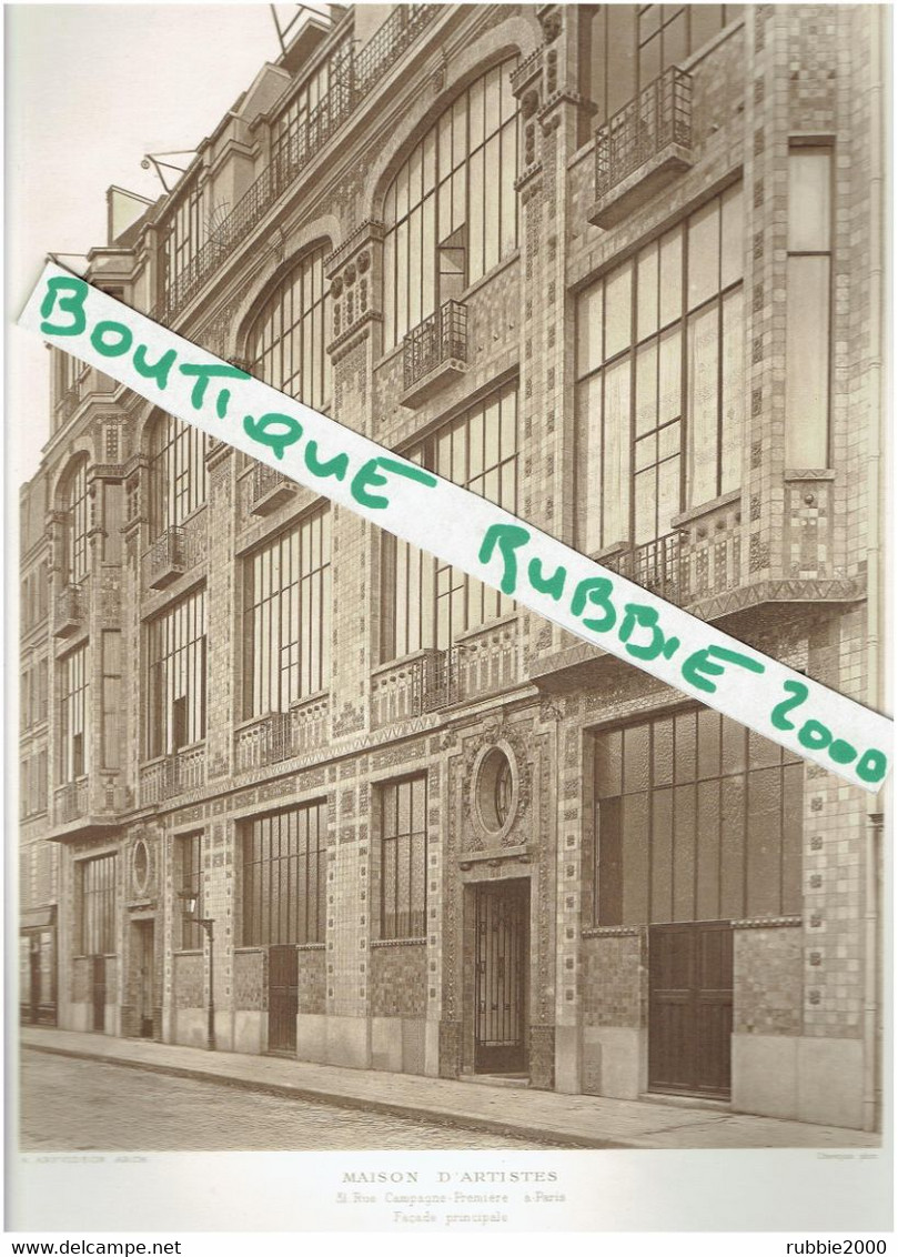 2 GRAVURES PARIS 14° MAISON D ARTISTES 31 / 31 BIS RUE CAMPAGNE PREMIERE ARCHITECTE ANDRE ARFVIDSON PHOTO CHEVOJON - Paris