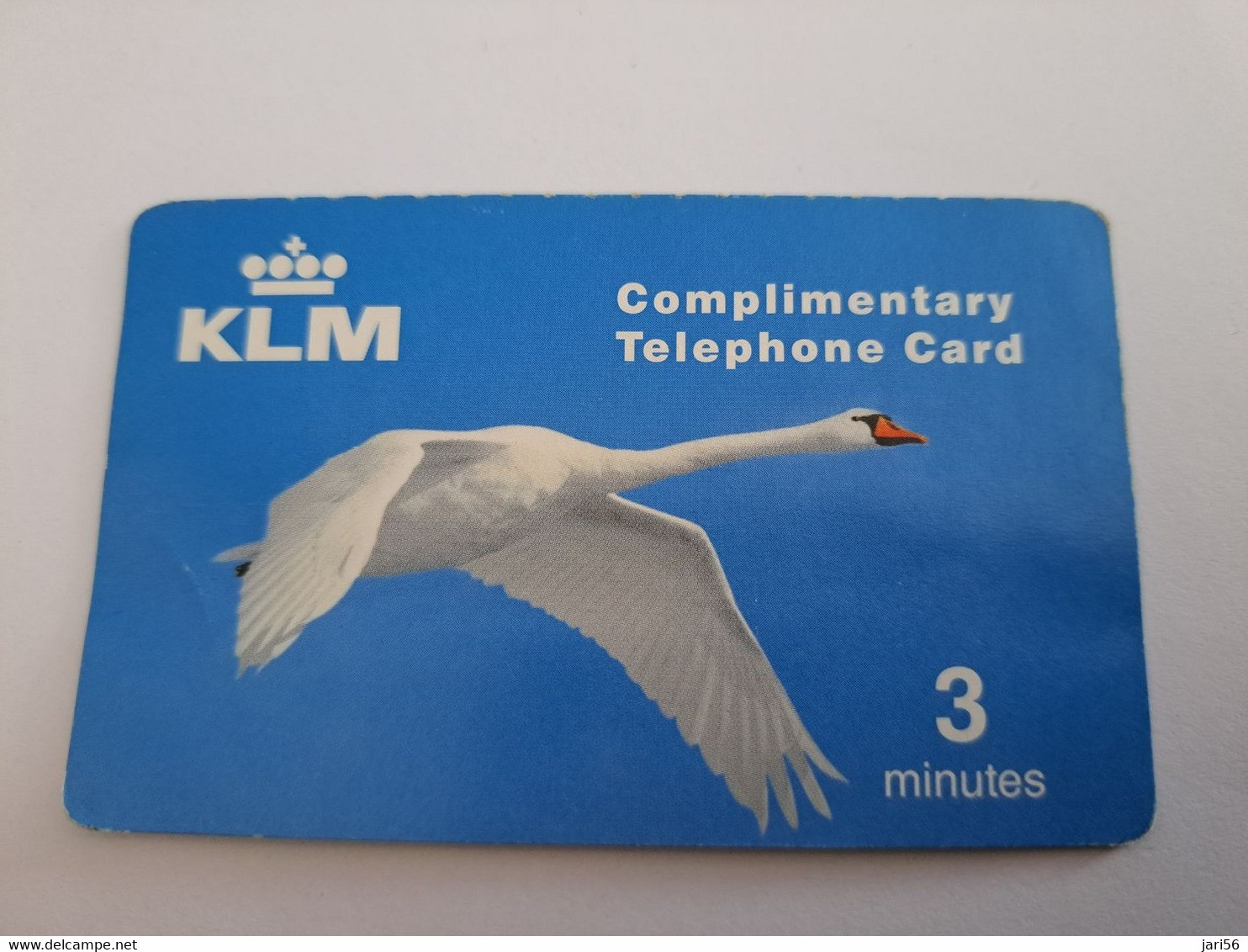 NETHERLANDS  / KLM/ 3 MINUTES/ SWAN /BIRD        / OLDER CARD    PREPAID  Nice MINT   ** 11218** - Cartes GSM, Prépayées Et Recharges