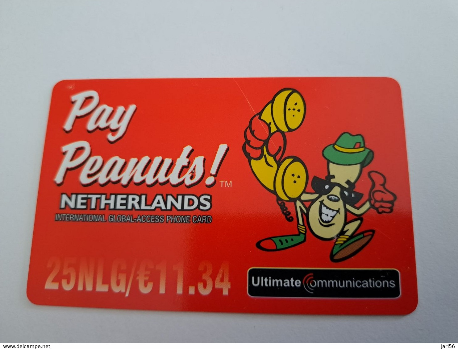 NETHERLANDS  /  HFL 25,- PAY PEANUTS /CARTOON          / OLDER CARD    PREPAID  Nice USED   ** 11223** - Cartes GSM, Prépayées Et Recharges