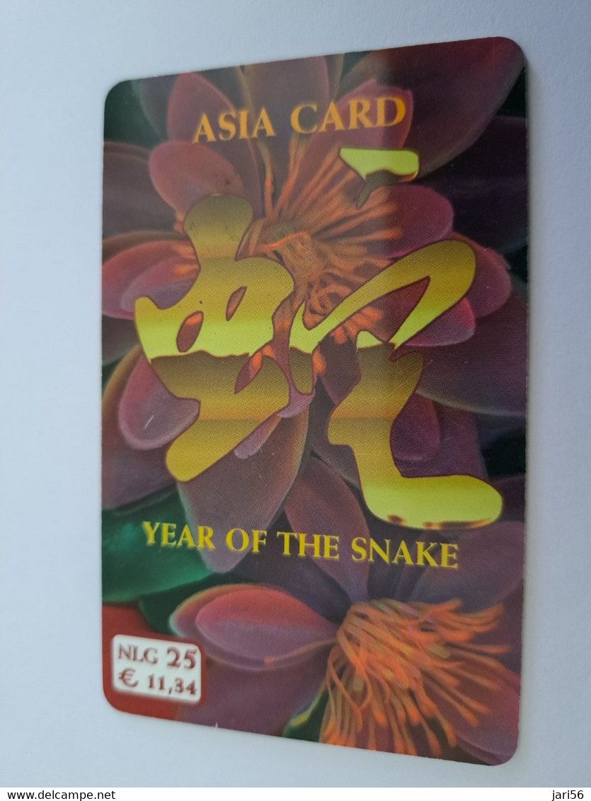 NETHERLANDS  /  HFL 25,- ASIA CARD/YEAR OF THE SNAKE           / OLDER CARD    PREPAID  Nice USED   ** 11224** - Cartes GSM, Prépayées Et Recharges
