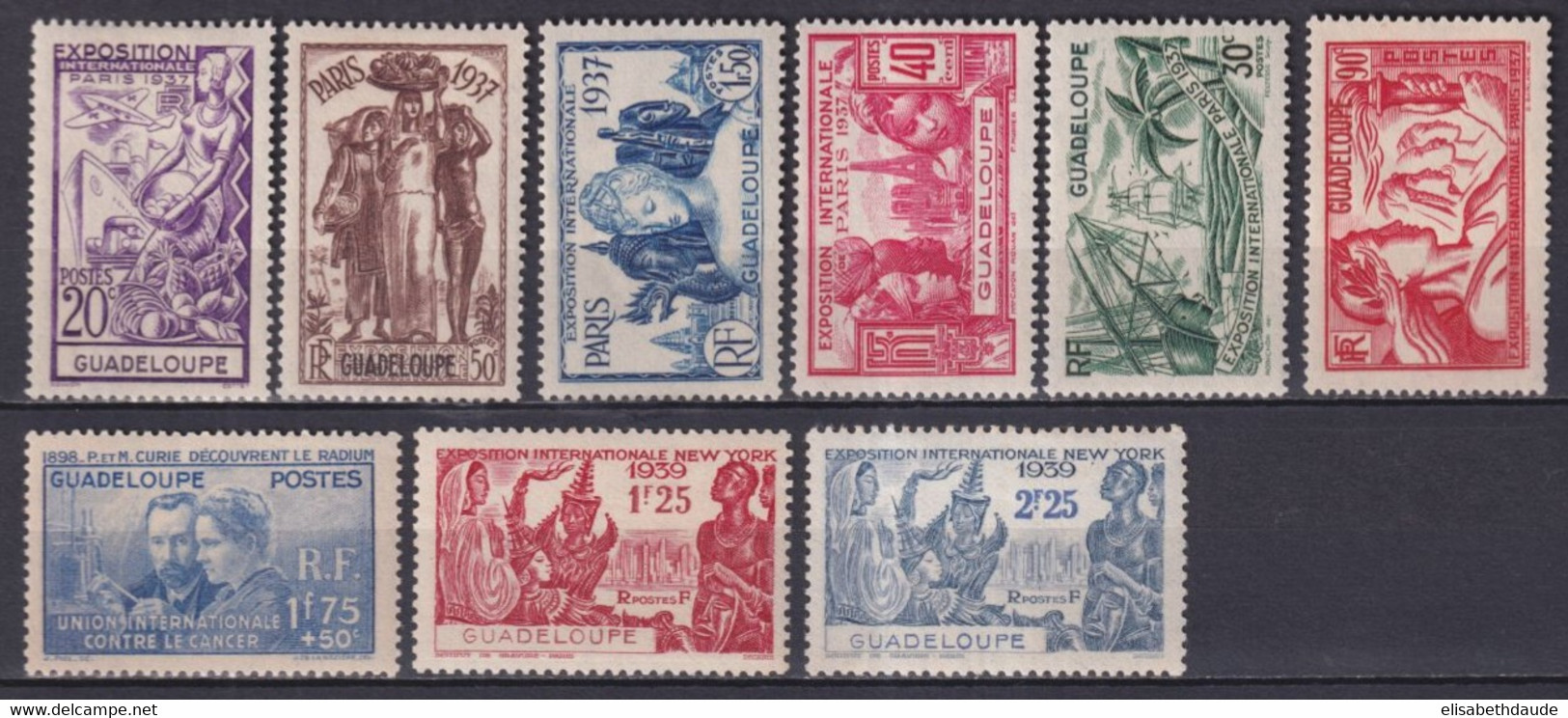 GUADELOUPE - 1937/39 - SERIES COMPLETES ! - YVERT N°133/141 * MH  - COTE = 32.5 EUR. - Nuovi