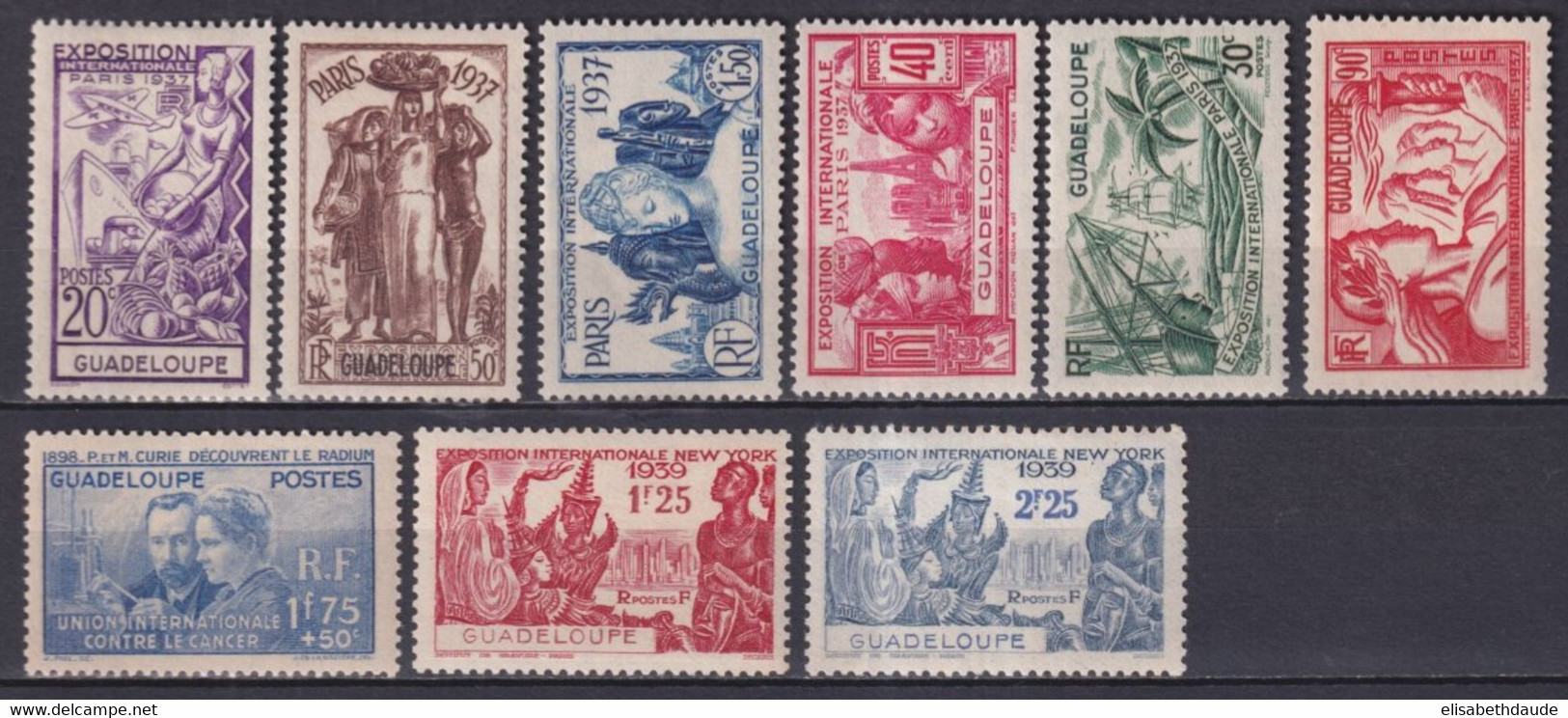 GUADELOUPE - 1937/39 - SERIES COMPLETES ! - YVERT N°133/141 * MH  - COTE = 32.5 EUR. - Nuevos