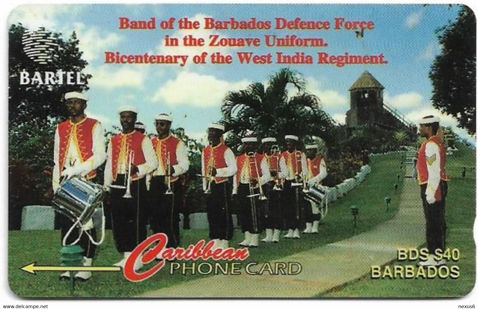 Barbados - C&W (GPT) - Forces Band, 16CBDB (Normal 0), 1995, Used - Barbades